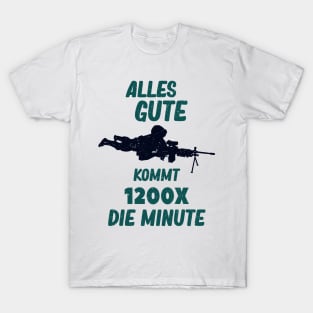 MG Maschinengewehr Soldaten Gamer Fun T-Shirt